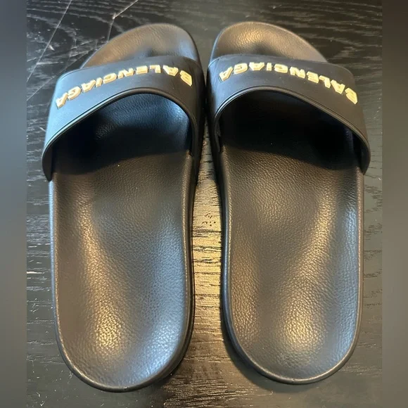 Authentic Balenciaga Black Pool Slides - Picture 4 of 8